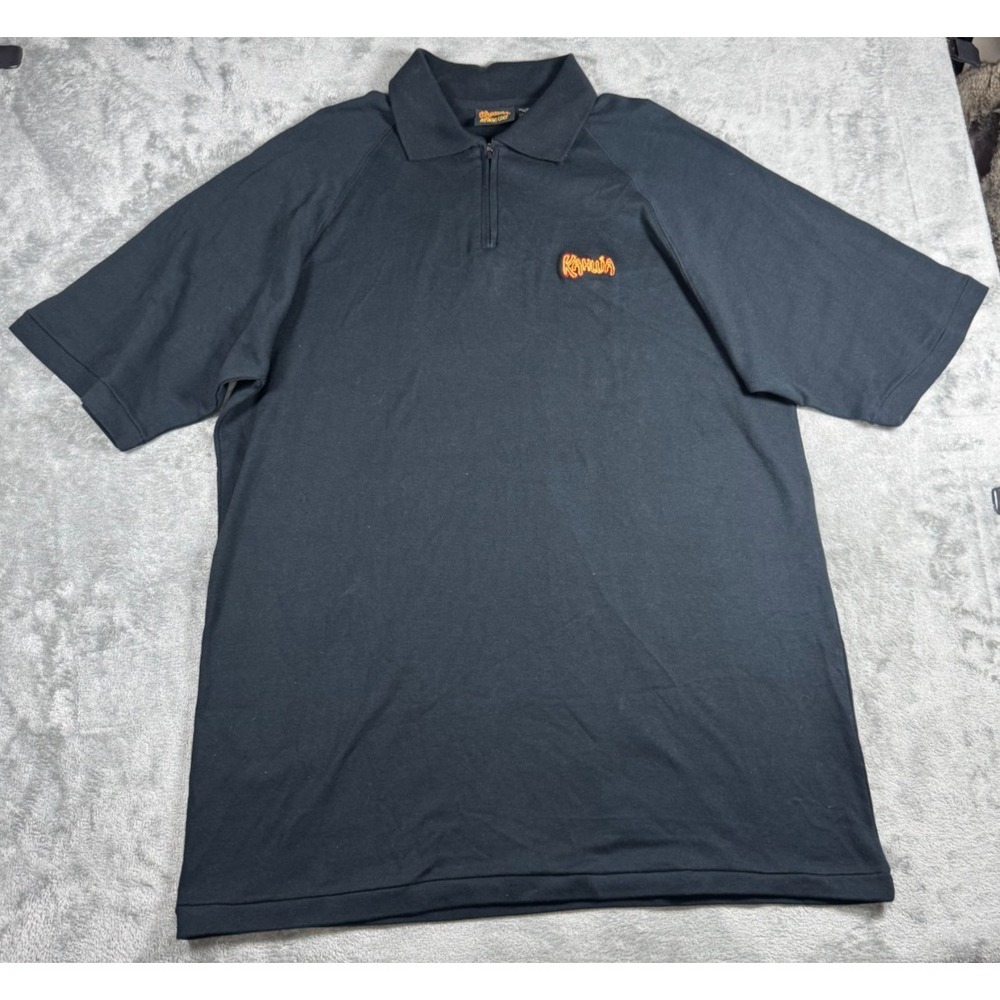 Kahlua Anything Goes Vintage Promo Polo Shirt 1/4 Zip Black Men XL RN97400
